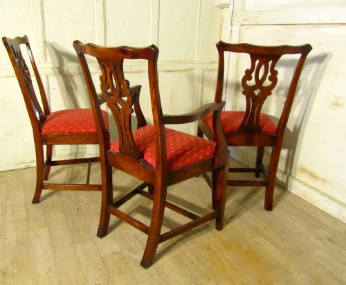 fig 2. A Set of 10 Chippendale Country Oak Dining Chairs