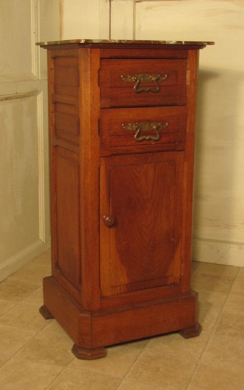 French Arts & Crafts Golden Oak Bedside Cupboard or Night Table