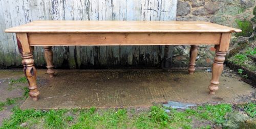 fig 1. Large Farmhouse Rustic Pine Table
