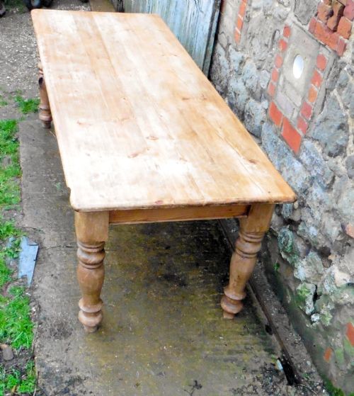 fig 2. Large Farmhouse Rustic Pine Table