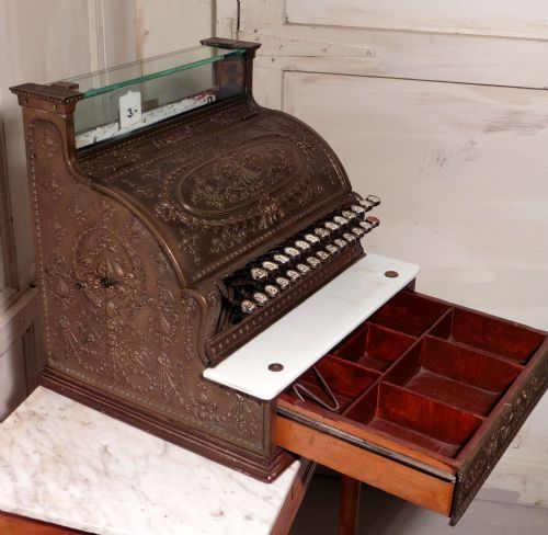 fig 1. Solid Brass (Bronze Finish) National Cash Register Till