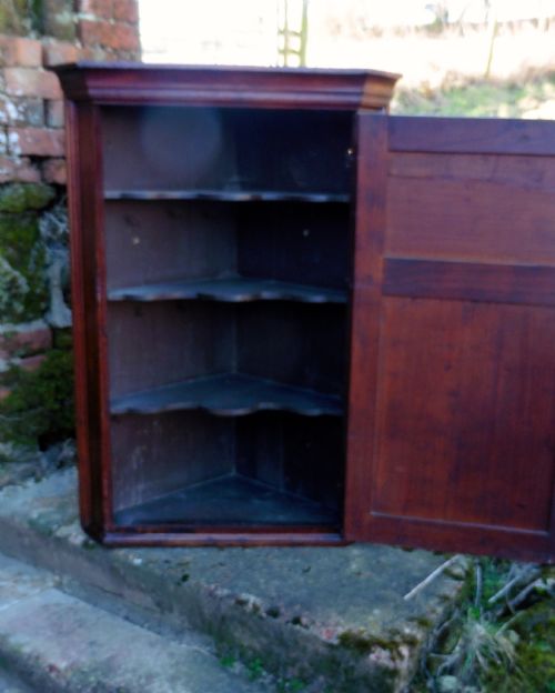 fig 3. Rare18th Century English Cherry Wood Corner Cupboard