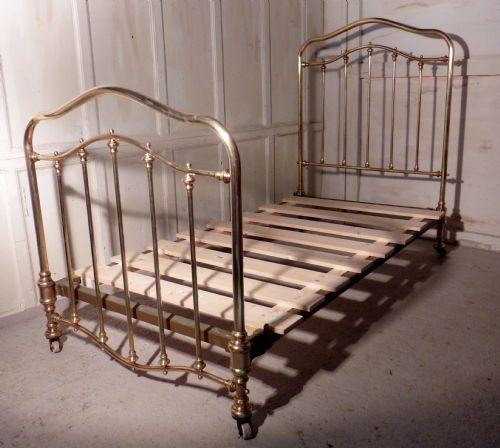 Striking French Large Single Brass Bed