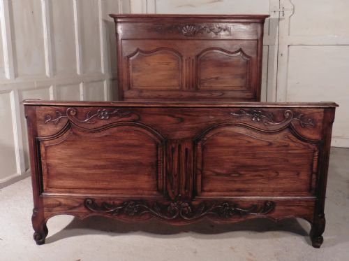 fig 1. French Oak Empire Style Double Bed, King Size 
