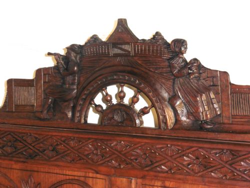 fig 1. Breton Carved Oak Marriage Double Bed