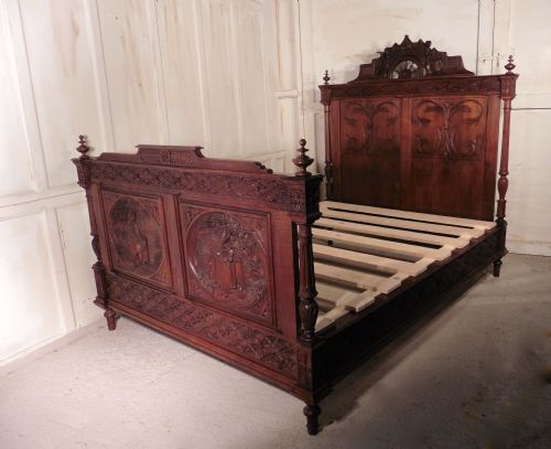 fig 2. Breton Carved Oak Marriage Double Bed