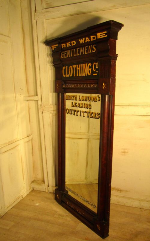 fig 3. Victorian Mahogany Gentleman’s Outfitter’s Full Length Shop Mirror