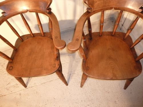 fig 2. A Pair of Elm Smokers Bow Office or Desk Chairs