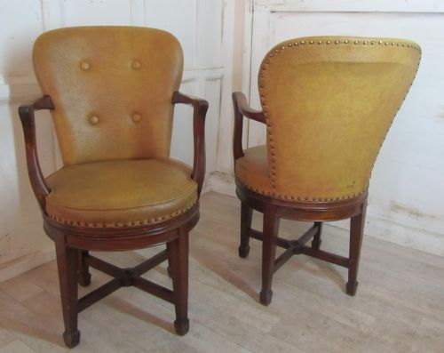 fig 2. A Pair of Victorian Swivel Chairs, Ships Board Room or Desk Chairs