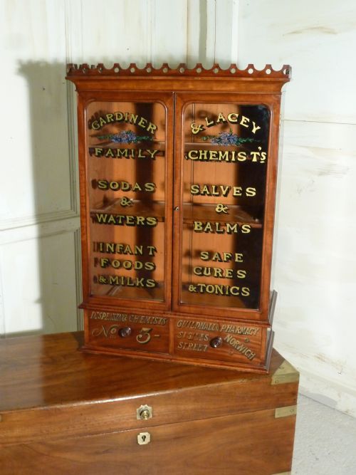 Victorian Mahogany Sign Painted Chemist’s or Bathroom Cupboard