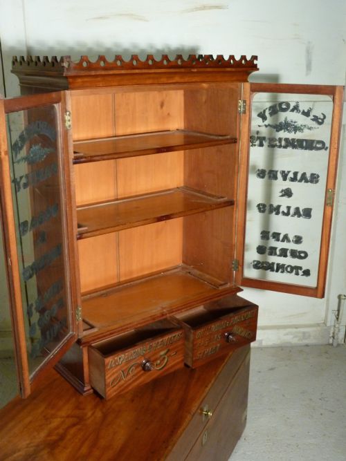 fig 1. Victorian Mahogany Sign Painted Chemist’s or Bathroom Cupboard