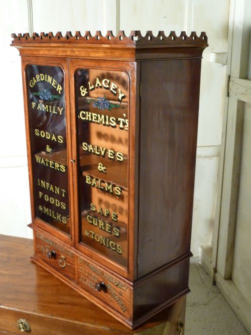 fig 3. Victorian Mahogany Sign Painted Chemist’s or Bathroom Cupboard