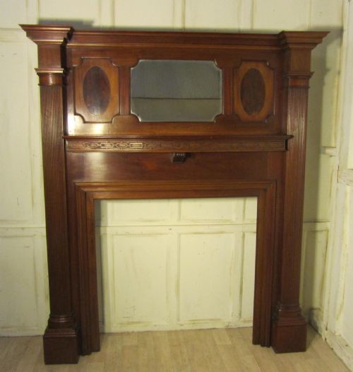 fig 1. Large Victorian Inlaid Mahogany Fireplace