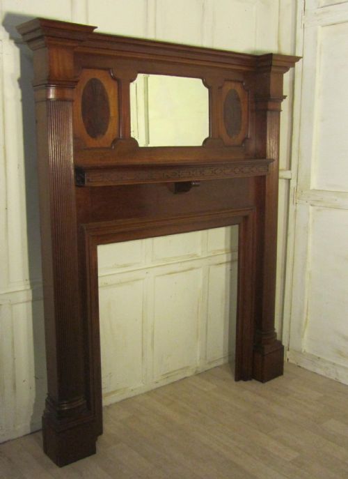 fig 2. Large Victorian Inlaid Mahogany Fireplace
