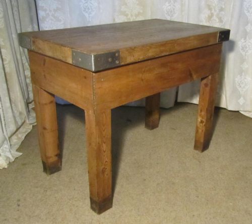 Large Butchers Cutting Table, Chopping Block Kitchen Island