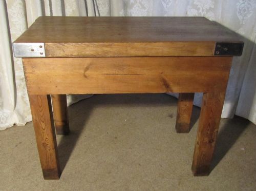 fig 1. Large Butchers Cutting Table, Chopping Block Kitchen Island