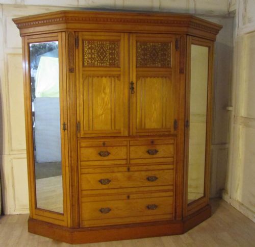 Victorian Arts & Crafts Ash Wardrobe Compactum by Heals