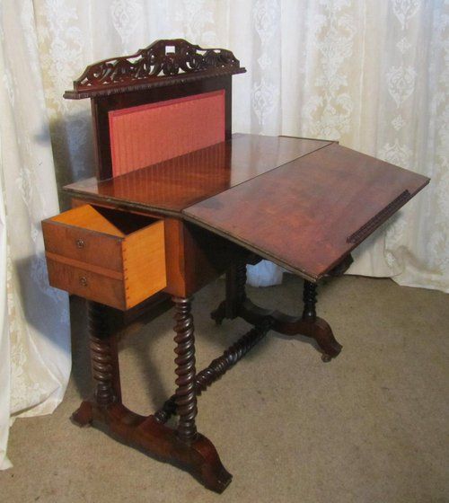 fig 1. Regency Rosewood Fire Screen, Work Table,  Desk