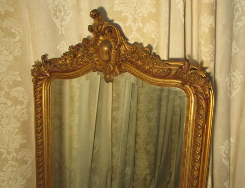 fig 1. Impressive Large French Shabby Gilt Console Mirror