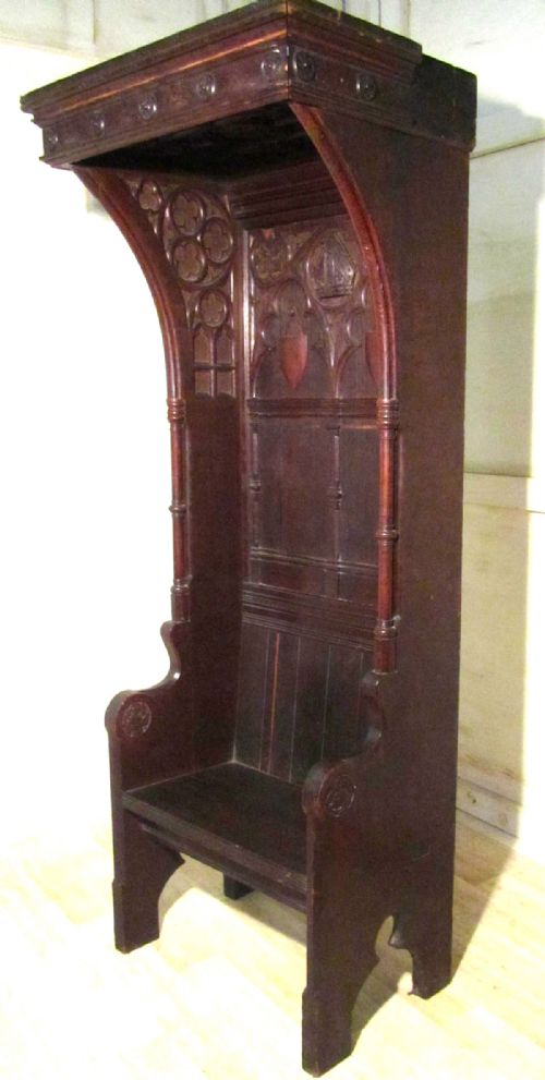 fig 3. Victorian Carved Gothic Oak Bishops Chair, Throne