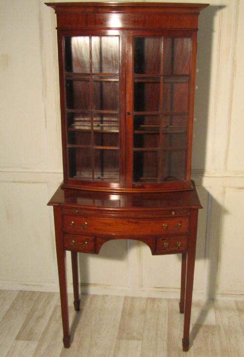 Victorian Hall Table Bow Front Display Cabinet