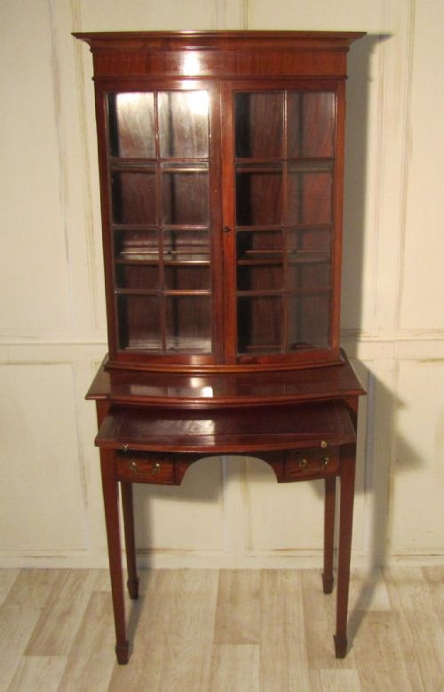 fig 1. Victorian Hall Table Bow Front Display Cabinet