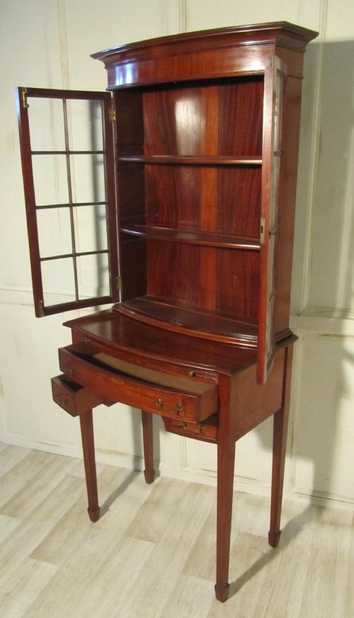fig 2. Victorian Hall Table Bow Front Display Cabinet