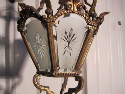 fig 2. French Brass and Etched Glass Lantern