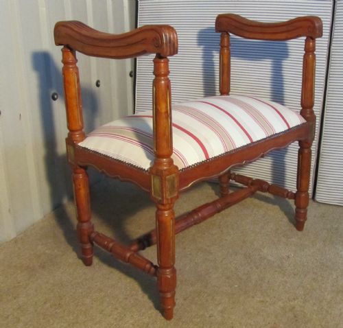 A French Empire Style Walnut & Gilt Window Seat