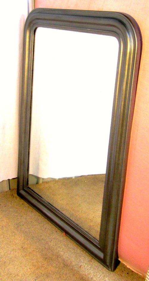 fig 2. Large French 19th Century Silver Painted Wall Mirror or Over Mantle