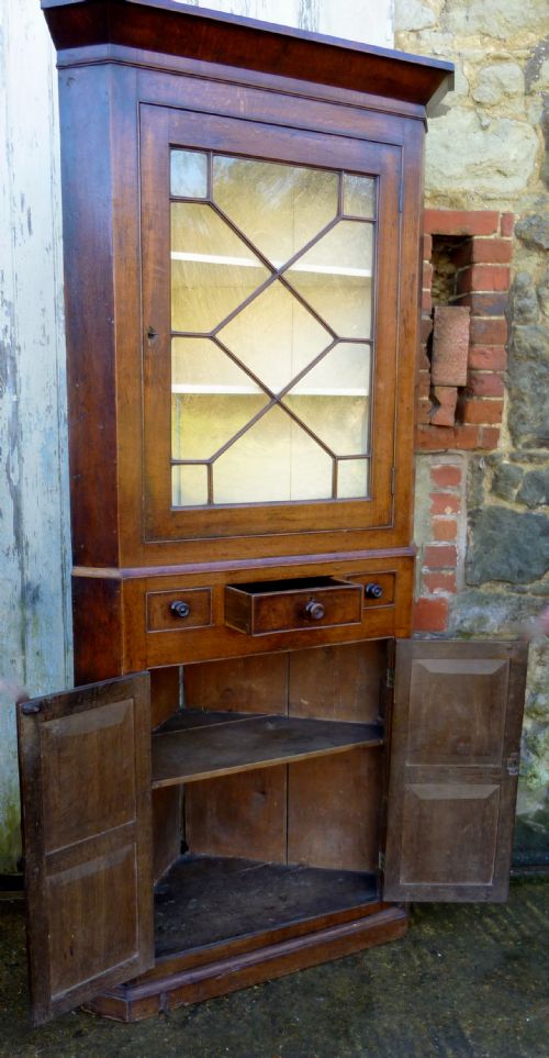 fig 1. Georgian English Oak Corner Cupboard