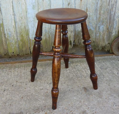 A Victorian Elm Farmhouse Kitchen Stool