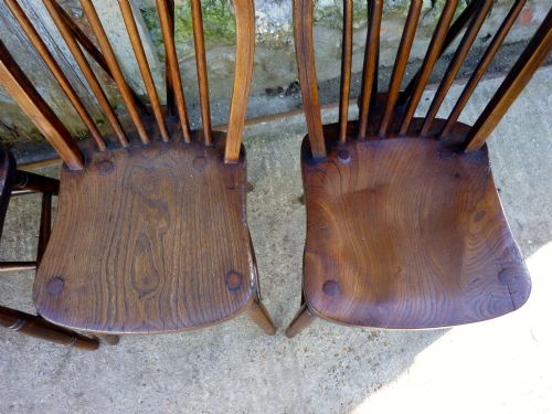 fig 1. Set of 4 High Wycombe Beech & Elm Hoop Back Windsor Chairs