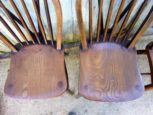 fig 2. Set of 4 High Wycombe Beech & Elm Hoop Back Windsor Chairs