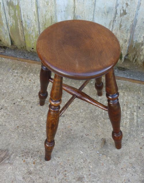 fig 1. A Victorian Elm Farmhouse Kitchen Stool