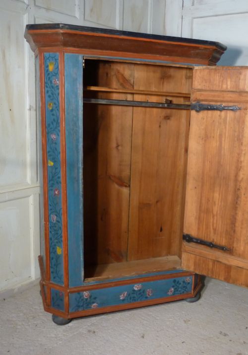 fig 1. A Painted Marriage Cupboard Wardrobe dated 1804