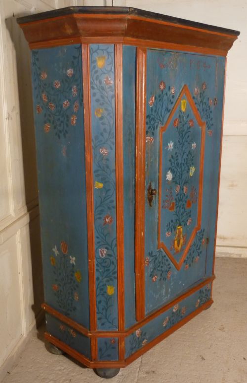 fig 3. A Painted Marriage Cupboard Wardrobe dated 1804