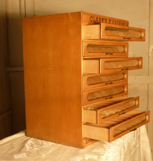 fig 1. Clark’s Anchor Cotton Haberdashery Advertising Drawers Cabinet