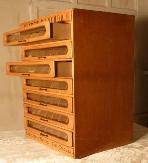fig 2. Clark’s Anchor Cotton Haberdashery Advertising Drawers Cabinet