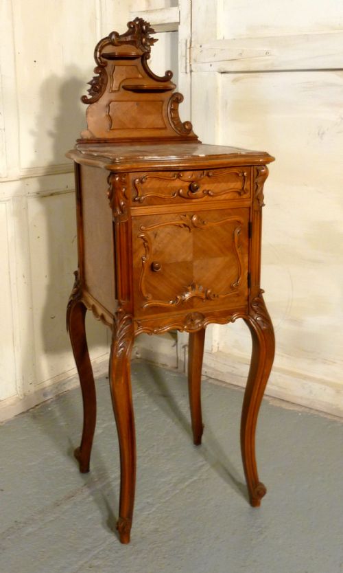 French Rococo 19th Century Walnut Bedside Cabinet