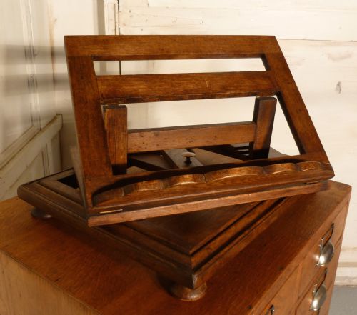 fig 1. Swivelling Oak Book rest Reading or Music Stand