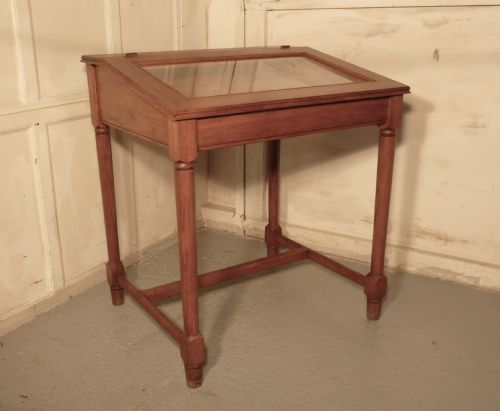 A French Golden Oak Jewellery or Collectors Cabinet, Vitrine