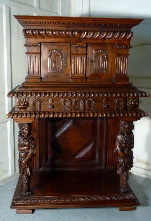 18th Century Carved Walnut Livery or Hall Cupboard