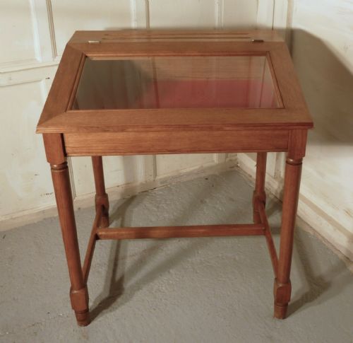 fig 2. A French Golden Oak Jewellery or Collectors Cabinet, Vitrine