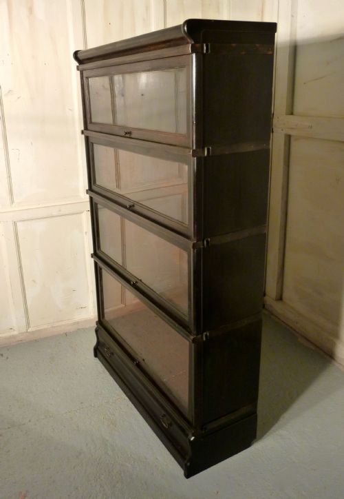 fig 1. A 4 Stack Oak Globe Wernicke Barristers Bookcase or Filing Cabinet