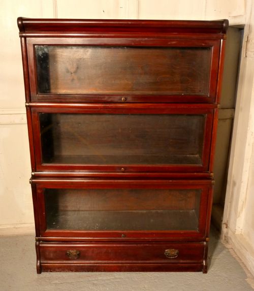 3 Stack Mahogany Globe Wernicke Barristers Bookcase or Filing Cabinet