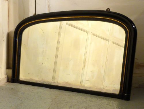 Victorian Gold and Black Over Mantle Mirror