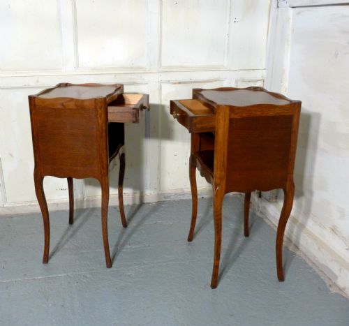 fig 2. Pair of French Golden Oak Bedside Cabinets 
