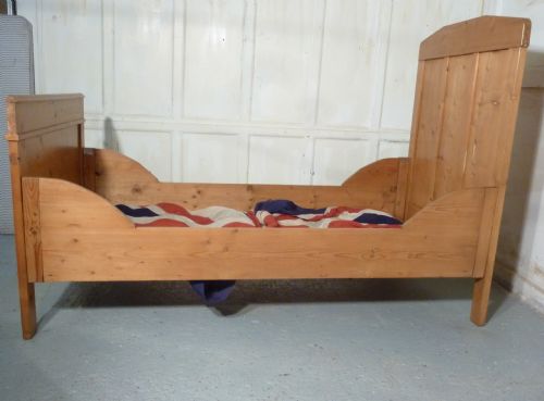 A 19th Century French Rustic Pine Single Sleigh Bed