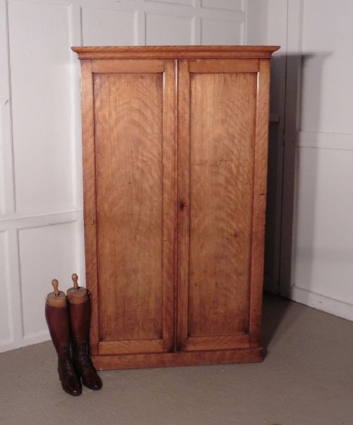 A Small Victorian Satin Birch Wardrobe Compactum